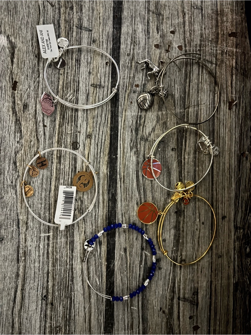 Alex and Ani Assorted Charm Bangle Bracelets